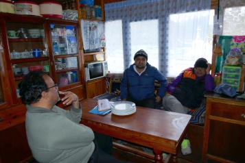 Doctor, Deepak, and Tshering in Kitchen